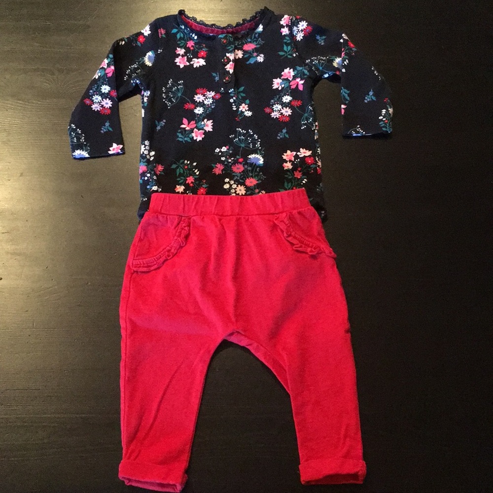 Black and Red Floral Outfit